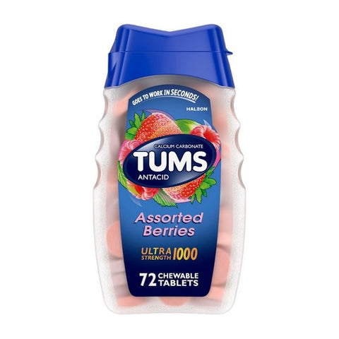 Tums, Ultra Strength Assorted Fruit Antacid Chewable, 72 Tablets