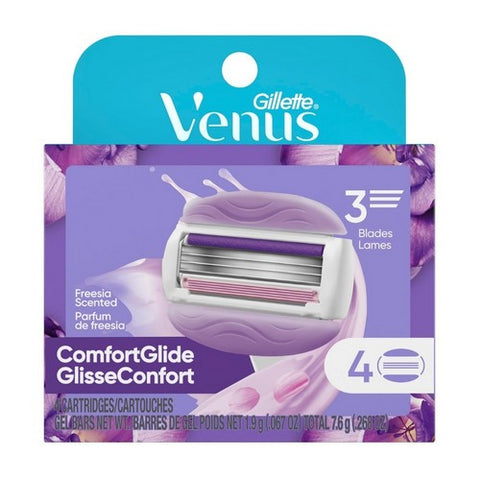 Gillette, Venus Breeze 2 In 1 Cartridges With Shave Gel Bars, 4 each