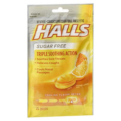 Halls, Mentho-Lyptus Cough Drops Sugar Free, 25 Lozenges