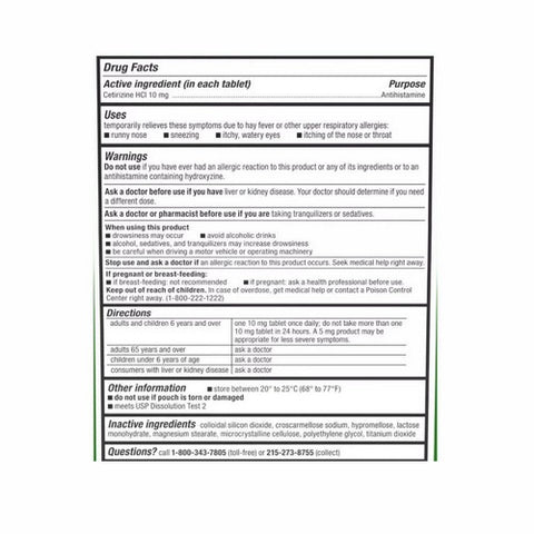 Zyrtec, Allergy Tablets, 10 mg, 14 tabs