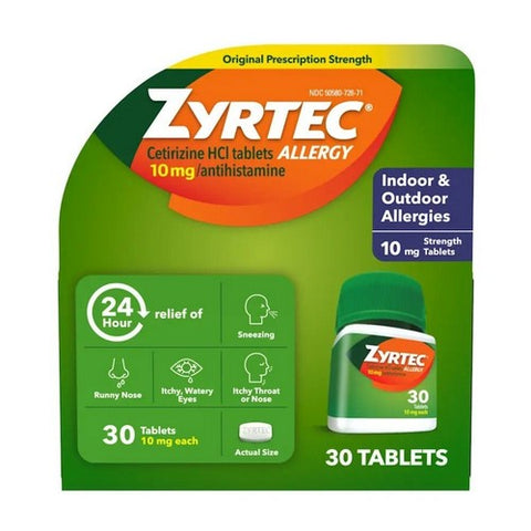 Tylenol, Zyrtec Allergy Tablets, 10 mg, Count of 1