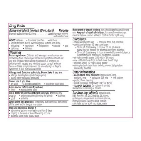Pepto-Bismol, Upset Stomach Reliever Antidiarrheal, Cherry 8 oz
