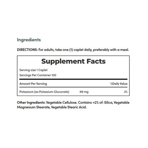 Nature's Bounty, Potassium, 99 mg, 100 Caplets
