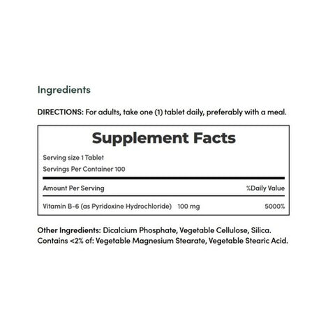Nature's Bounty, Vitamin B-6, 100 mg, 100 tabs