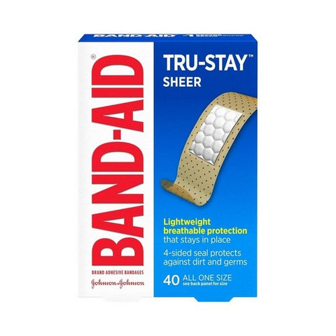 Band-Aid, Tru-Stay Sheer Strips Bandages All One Size, 40 each