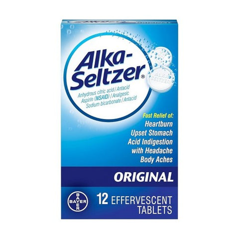Bayer, Alka-Seltzer Original Effervescent Antacid Tablets, 12 tabs