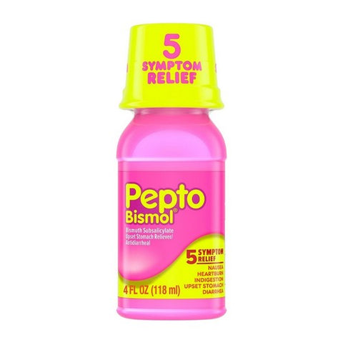 Pepto-Bismol, Upset Stomach Reliever Antidiarrheal Original Liquid, 4 oz