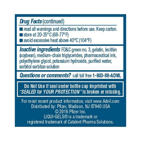 Advil, Advanced Medicine For Pain, 200 mg, 20 Liquid Filled Capsules