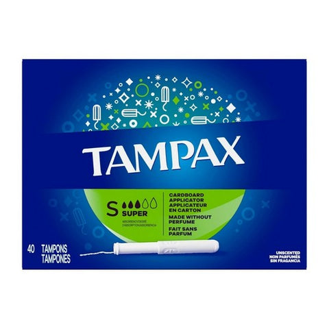 Tampax, Tampons With Flushable Applicator Super Absorbancy, 40 each