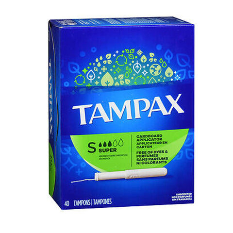 Tampax, Tampons With Flushable Applicator Super Absorbancy, 40 each