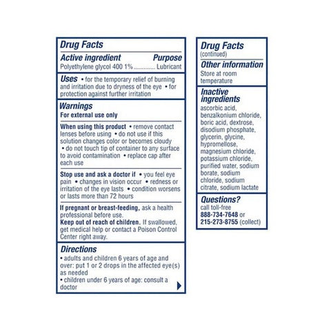 Visine, Tears Dry Eye Relief Drops, Count of 1