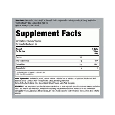 Vitafusion, Fiber Well Sugar Free Peach Strawberry And Blackberry, 90 Gummies