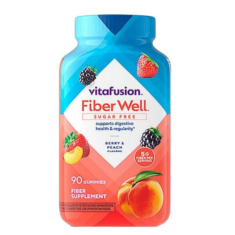 Vitafusion, Fiber Well Sugar Free Peach Strawberry And Blackberry, 90 Gummies