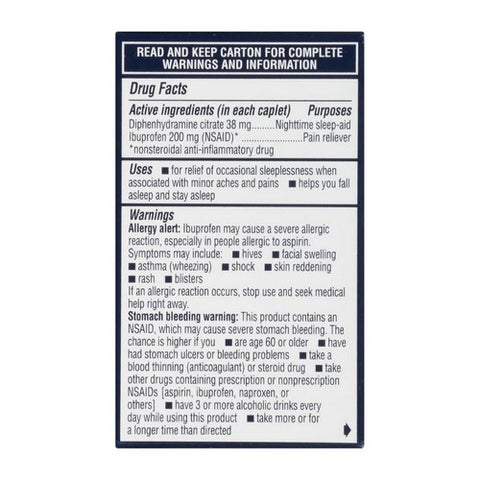 Advil, Pain Reliever And Nighttime Sleep Aid, 40 Caplets