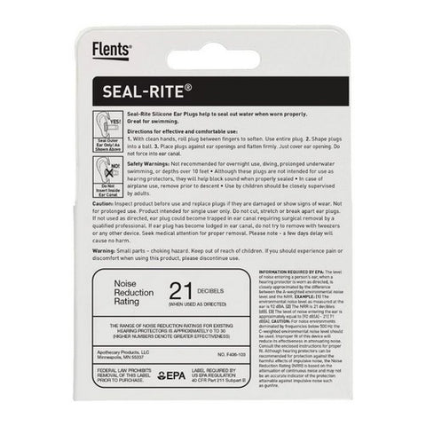 Flents, Seal-Rite Silicone Ear Plugs, 3 pair