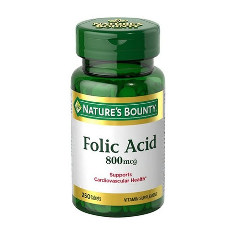 Nature's Bounty, Natures Bounty Folic Acid, 800 mcg, 250 tabs