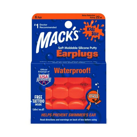 Mack's, Kids Soft Moldable Silicone Ear Plugs, 6 Pairs