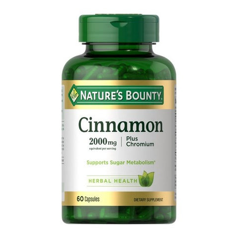 Nature's Bounty, Natures Bounty High Potency Cinnamon Plus Chromium, 2000 mg, 60 caps