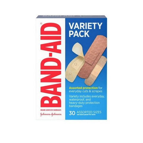 Band-Aid, Adhesive Bandages Variety Pack Assorted Sizes, Box Of 1