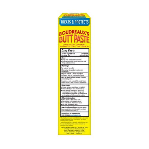 Boudreaux, Butt Paste Diaper Rash Ointment Tube, 4 oz
