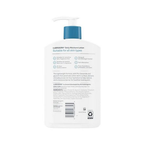 Lubriderm, Daily Moisture Lotion, Fragrance Free 16 Oz