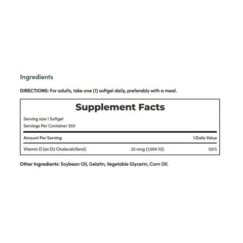 Nature's Bounty, D3 High Potency, 1000 IU, 250 Count
