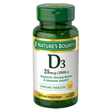 Nature's Bounty, Vitamin D3, 1000 IU, 120 Softgels