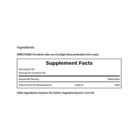 Nature's Bounty, Super Strength D3, 2000 IU, 150 Count