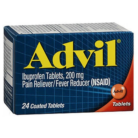 Advil, Pain Reliever And Fever Reducer Coated Tablets, 200 mg, 24 tabs