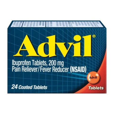Advil, Pain Reliever And Fever Reducer Coated Tablets, 200 mg, 24 tabs