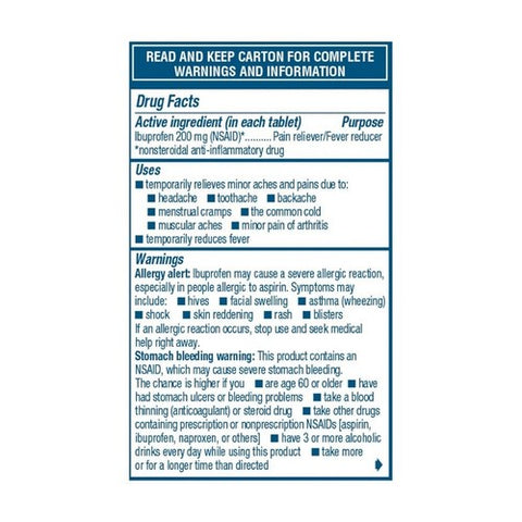 Advil, Pain Reliever And Fever Reducer Coated Tablets, 200 mg, 50 tabs
