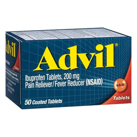 Advil, Pain Reliever And Fever Reducer Coated Tablets, 200 mg, 50 tabs