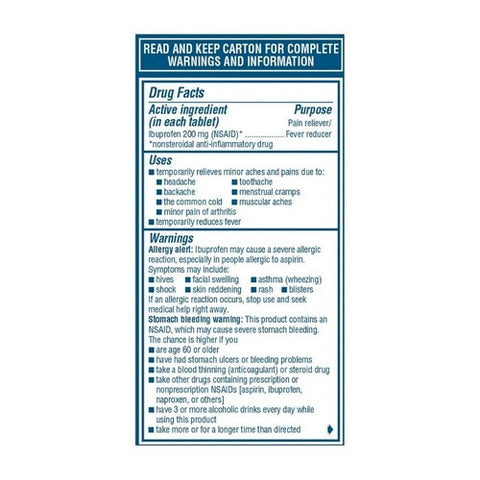 Advil, Pain Reliever And Fever Reducer Coated Tablets, 200 mg, 100 tabs