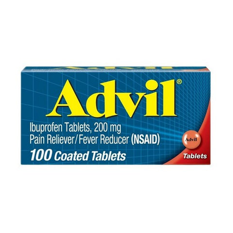 Advil, Pain Reliever And Fever Reducer Coated Tablets, 200 mg, 100 tabs