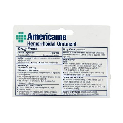 Americaine, Hemorrhoidal Ointment, 1 oz