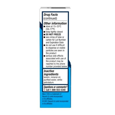 Bausch + Lomb, Bausch and Lomb Muro 128 5% Ointment, 0.12 oz