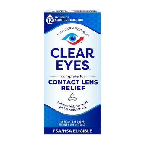 Clear Eyes, Contact Lens Relief Soothing Eye Drops, 0.5 oz