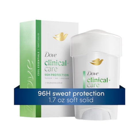 Dove, Clinical Protection Antiperspirant And Deodorant Solid Cool Essentials, cool essentials 1.7 Oz