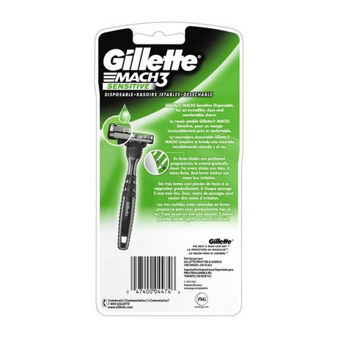 Gillette, Mach3 Disposable Razors Sensitive, 3 each