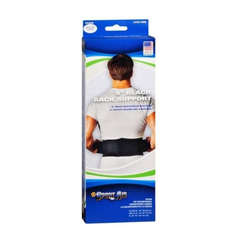 Sport Aid, Sport Aid 6" Back Support Black Ex-Large, 1 Each