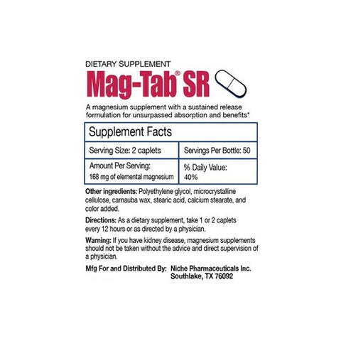 Mag-Tab, Mag Tab Sr Magnesium Supplement, 100 tabs