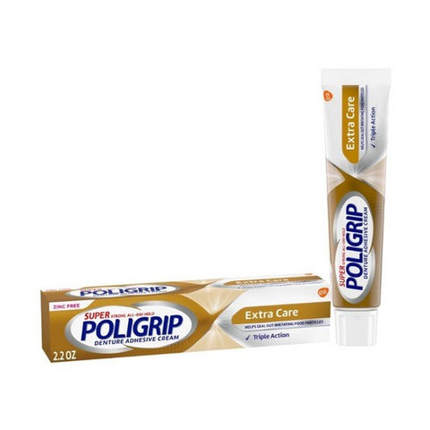 Super Poligrip, Denture Adhesive Cream, Extra Care 2.2 oz