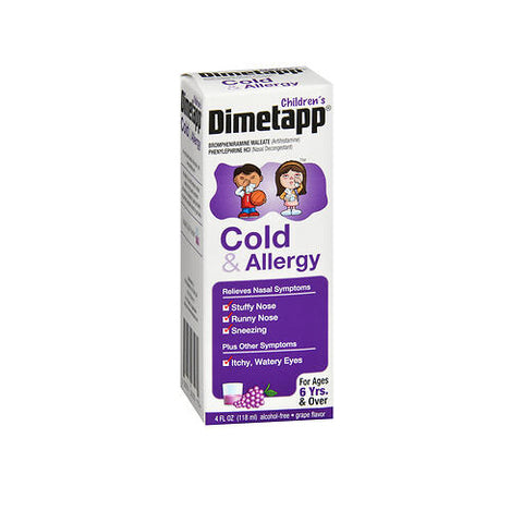 Dimetapp, Childrens Cold Allergy Elixir Liquid, Grape 4 oz