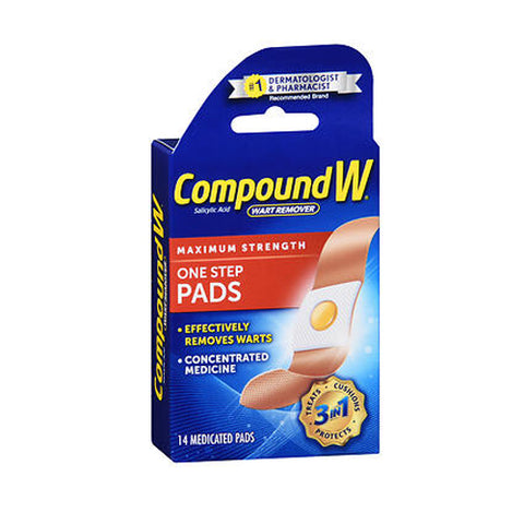 Compound W, Wart Remover - Maximum Strength One Step Pads, 14 each