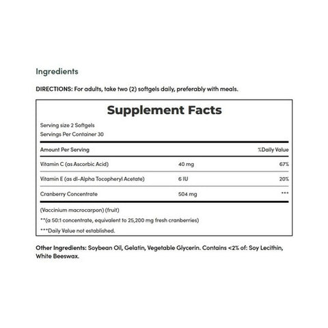 Nature's Bounty, Triple Strength Natural Cranberry, 60 caps