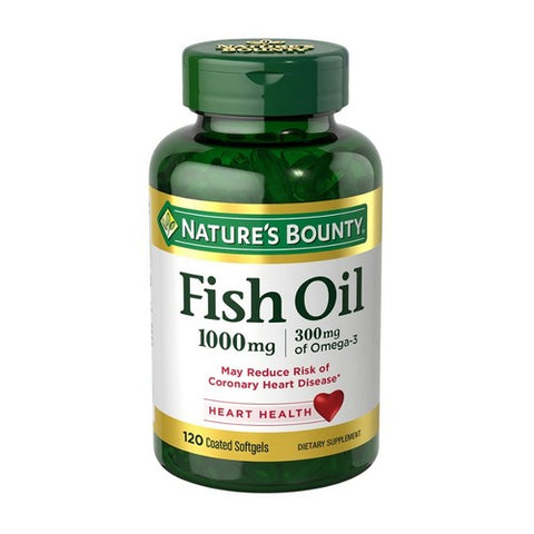 Nature's Bounty, Omega-3 Fish Oil Odorless, 1000 mg, 120 Coated Softgels