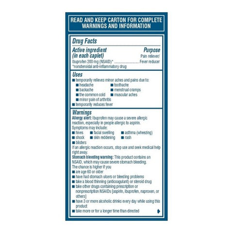 Advil, Ibuprofen Pain Reliever Fever Reducer, 200 mg, 100 Caplets