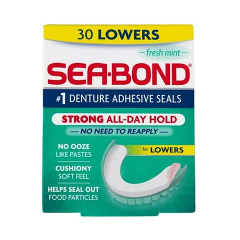 Sea-Bond, Denture Adhesive Wafers Lowers, Fresh Mint 30 each
