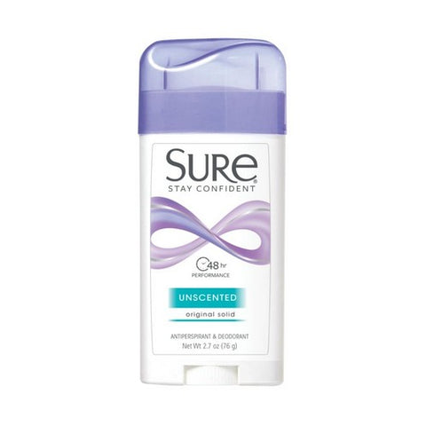 Sure, Anti-Perspirant Deodorant Original Solid, Unscented 2.7 oz