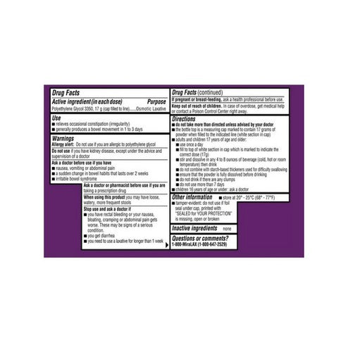 Miralax, Powder 14 Doses, 8.3 oz